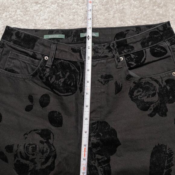 Wild Fable High Rise Straight Black Rose Velvet Denim Jeans Womens Size 8 - Picture 6 of 16